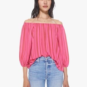 Natalie Martin Ella Top Thin Stripe Puglia Pink Size Medium